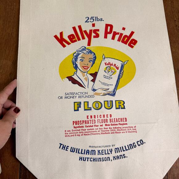 William Kelly Milling Co Kelly's Pride 25 lbs Flour bag (3) UNUSED advertisement - Picture 4 of 11